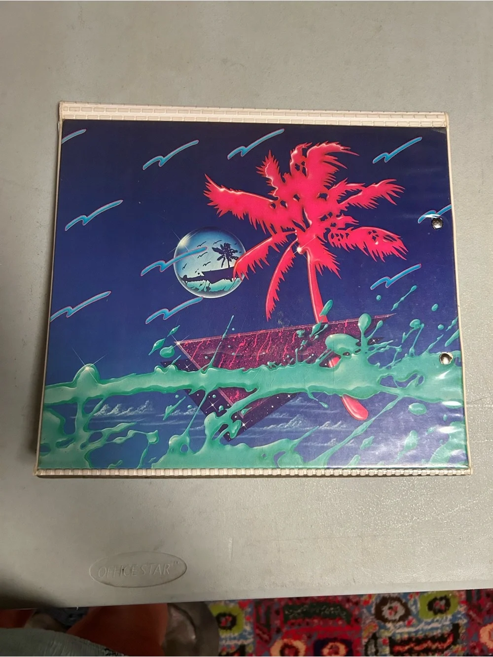 Vintage 90s Mead Trapper Keeper Designer Series Pink Palm Tree Binder